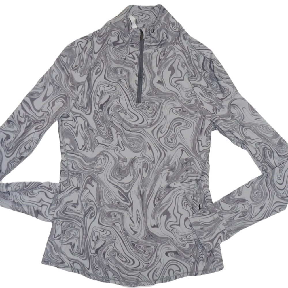 Lululemon Suminagashi Run 1/2 Zip Ice Grey size 2